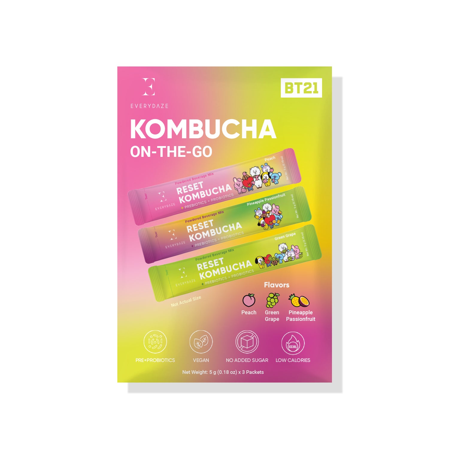 EVERYDAZE Reset Kombucha On-The-Go Trial Pack
